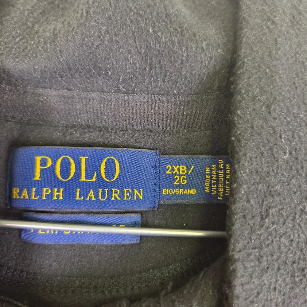 Polo Ralph Lauren Performance Mens 2XB Black Quarter Zip Fleece Pullover Yellow